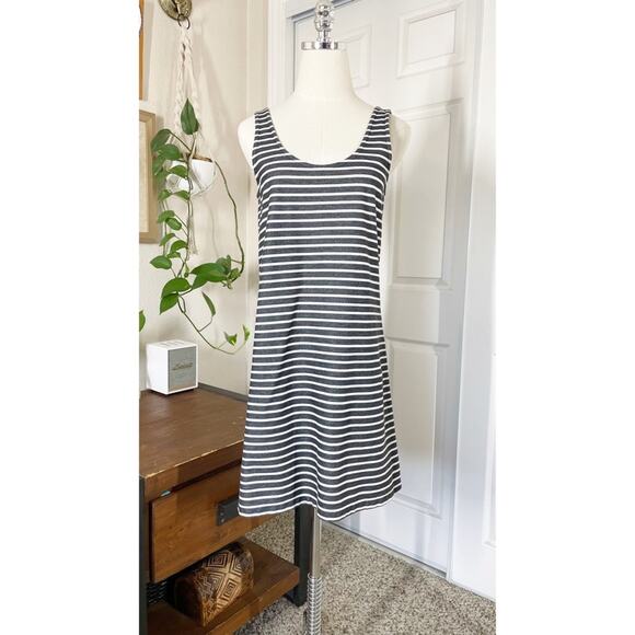 Madewell Striped Mini Slip Dress Tan/Black/White Size Small - Picture 5 of 9